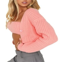 Ženski džemper postavio je labav kabl dugih rukava dugme za pletenje dolje u Cardigan Gorma + cijev