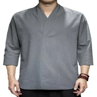 Haite muns pulover t majica labava majica retro udobna majica Raglan rukav gumb manžetna bluza