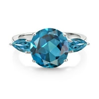 Gem Stone King Sterling Silver London Blue Topaz prsten za žene