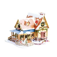 Lulshou Božićni ukrasi, božićni poklon vikendica DIY Puzzle Snow House Model Dekoracija