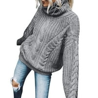 Ženski pulover Dukseri ženske kornjače dugih rukava pulover kabela pletene džempere mekani skakač