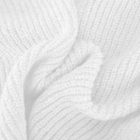 Womens V izrez dugih rukava labav mekani osnovni pleteni džemperi klasični rebrasti puni u boji Casual Comfy Jednostavni džemper od pulover bijeli l