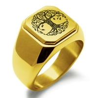 Nehrđajući čelik Keltska čvorka Drvo života ugraviranog kvadratnog ravnog gornjeg gornjeg ljubičastog