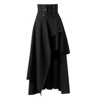 Aaiaymet ženske suknje ženske čvrste osnovne ispod koljena rastegnuta suknja za olovke, crne s