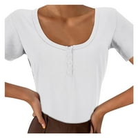 Košulje za žene Trendi Basic Dugme sa niskim rezom niz uski vitki ugrađeni ljetni vrhovi za žene casual