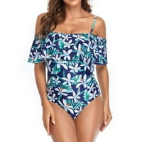 Ženska odjeća za kupanje žene bez leđih plaža ruffle prednji cvjetni kupaći kostim koji se mogu ukloniti