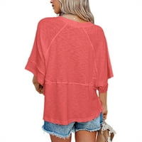 Yskkt ženska ljetna casual crewneck rukav majica sa labavim bašnim vrhovima bluze
