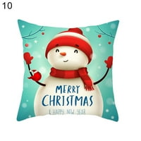 Bueautybo sretan Božićni ukrasni baršuna i pamučna platna bacaju jastuk navlake sa vezenim slovom, santa,