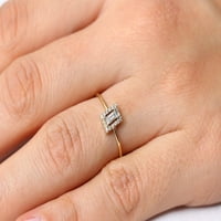 0. Carat baguette Moissite Diamond Halo Angažman prsten 10k RSOE Gold, Obećaj prsten, obljetni prsten