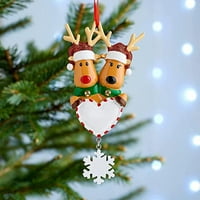 Personalizirani obiteljski božićni ukras slatka jelena za odmor zimski poklon izdržljiv ukrasi porodičnog