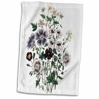 3drose geranium, erodijsko cvijeće u bijeloj, ružičastoj i lavandici - ručnik, prema