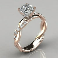 Sunsunrise Women Exquisite Romantic Romantic Rhinestone Twist Angažman prsten za nakit