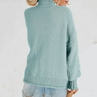 Homenesgenics dugi džemperi za žene, povremeni ležerni u Soild dugim rukavima gustim pulover turtleneck