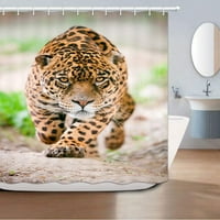 Zavjesa za tuširanje divljih životinja Jaguar Cheetahs Big Cat tkanina zavoja za tuširanje sa kukama