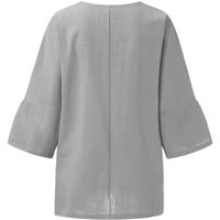 Ženske vrhove ljeto rukavskog posade Cvjetni ispisani labavi majica Casual posteljina tunika Tee bluza