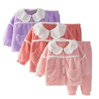 Godderr Girls Fleece Pijamas za dijete Toddler, dječji rever za zgušnjavanje jesen zimsko odjeće za
