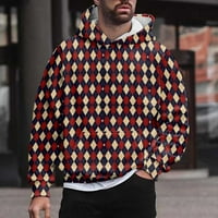 Gathrrgyp muški bluza s dugim rukavima plus veličina za jesen, muški modni džemper pulover retro print