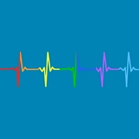 Gay Pride LGBT Rainbow Heartbeat muški tirkizni plavi grafički tee - Dizajn ljudi 3xl