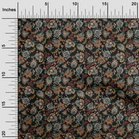 Onuone pamučne poplinske crne tkanine cvjetni šivaći zanatske projekte Tkanini otisci sa dvorištem širom