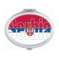 Srbija Država Zastava Naziv Ovalno ogledalo Prijenosni preklopni ručni šminke dvostruke naočale