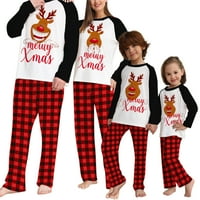 PEYAKIDSAA Obiteljski božićni pidžami koji odgovara set, dugih rukava za spavanje za spavanje za spavanje