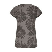 Ženski bluze s V-izrezom grafički otisci bluza plus veličine Žene plus ljetne majice kratkih rukava