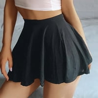 Ženska plus veličina mini suknja donje rublje igra seksi visoki struk čvrst crni XXL