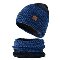 Francuska Dimple Vanjski toplog zimskog pletenog šešira i šal set Moderan Knit kapa za muškarce Žene