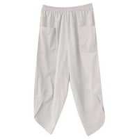 Akiihool hlače za žene trendi ženski visoki struk joggeri lagane udobne joge hlače s džepovima
