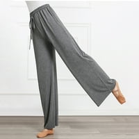 Farstey široke pantalone za noge za žene elastična visoka struka pune boje opuštene hlače salonske vučne