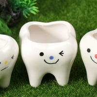 Hemoton Creative Mini zub keramički cvjetni sukulentori simulacijskog držača trave za zube Domaća spavaća