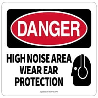 OPASNOST sigurnosna potpisuje visoka površina buke Nosite zaštitu ušiju
