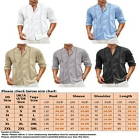 Muškarci vrhovi gumb dolje majice Dugih rukava Tunika Kombinacija Comfy bluza Business Black 2xl