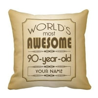 Brown Gold Gold 90. rođendan Proslava svijeta Najbolji stari poklopac jastuka jastučnice