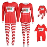 Hirigin roditelj-dječji noćni odjeće Božić pidžamas crtani film Santa Word tiskane porodice Top Sleep