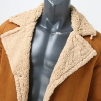 Miayilima muške jakne i kaputi Muškarci Plus size Zimski patentni zatvarač kaput rever ovratnik dugih