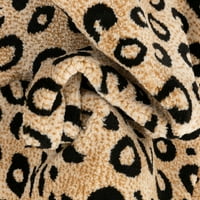 Dobro utkan leopard crni bjelokosti ispis modernog tepiha trkača
