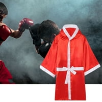 Huanledash bokserski ogrtač svilenkani komforni labav fit s kapuljačom s dugim rukavima najlon muay