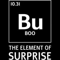 BU Element iznenađenja Funny Boo Halloween Science Juniors Crna grafički tee - Dizajn od strane ljudi