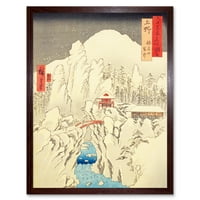 Mount Haruna pod snijegom Kozuke Province Utagawa Hiroshige Japanese Woodblock Framed Wall Art Slika Ispis