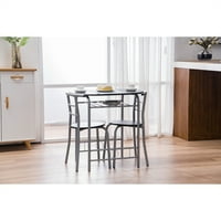 Metalni blagovaonica za 2, btmway compact ovalni stol stol, crni kuhinjski trpezarijski stol i stolice