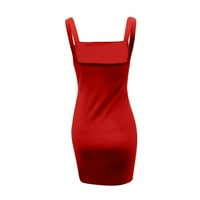 Kvadratne izreze čvrste haljine za ženska strana Split BACKLEX Mini haljina Redovna montaža Dress 50%
