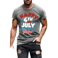 Muške majice Dan nezavisnosti Zastava tiskani kratki rukav O-izrez na vrhu ljetne zabave Sports Sports