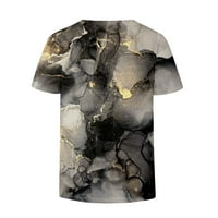 Košulje CETHRIO WOMANS - modni ljetni V-izrez kratki rukav print casual bluza vrhovi Khaki