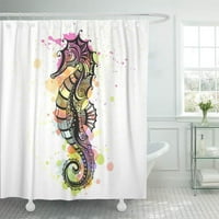 Morski umor sažetak ukrasnog morskog konja vodeni grafički plemenski kupatilo za kupatilo za kupanje