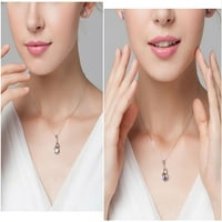 Elegantna srebrna privjesna ogrlica, korejsko stil anđeoskog krila sa kristalnim lancem