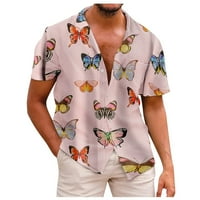 Hanas Fashion Casual Man Majice Ljeto Novo muško tiskovina Slim Fit košulja Velika modna casual majica kratkih rukava muškarci