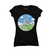 Dorset - Corfe dvorac Juniori Crni grafički tee - Dizajn od strane ljudi L