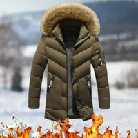 KPOPLK muške zimske jakne lagane puffer jakne zadebljana podstavljena zimska parka jakna sa haubom vojske