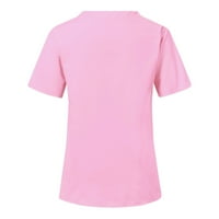 Penskeiy ženske kratkih rukava V-izrez za staračke radne uniforme T-majice Tenkovi s labavim motovanjem Pink na prodaju